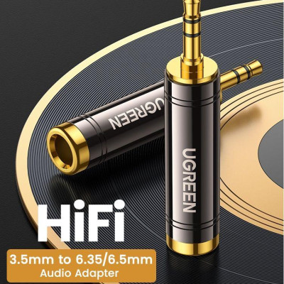 Ugreen UG60711AV168TK 3.5mm đực sang 6.5mm cái Đầu Jack chuyển Audio - HÀNG CHÍNH HÃNG
