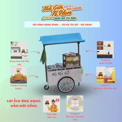 MÔ HÌNH TỰ LẮP RÁP DIY SÀI GÒN TÍ HON - XE HỦ TÍU GÕ - HR08