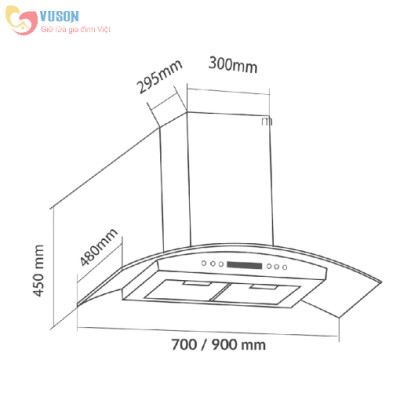 Máy Hút Mùi - 70K11E Hàng chính hãng