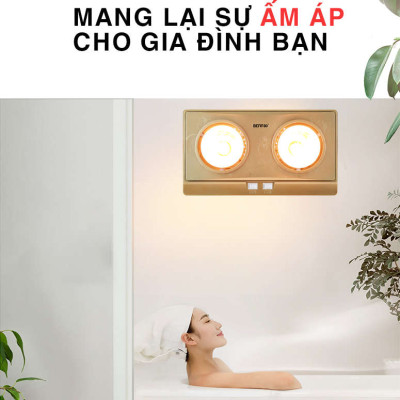 Đèn sưởi nhà tắm Bennix 2 bóng BN-2G - Hàng chính hãng