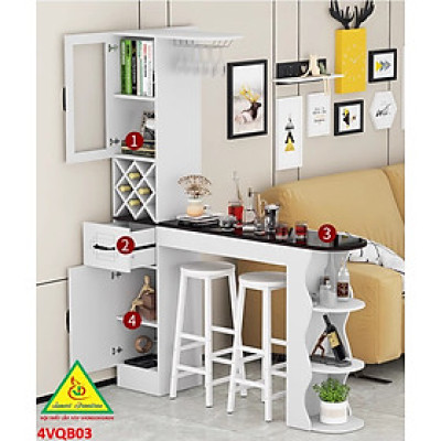Quầy bar mini, quầy bar kiêm vách ngăn phòng khách nhà bếp 4VQB03 ( Không kèm ghế )- NỘI THẤT LẮP RÁP VIENDONGADV