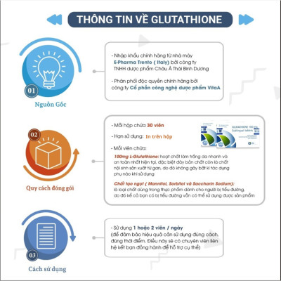 Viên ngậm trắng da Glutathione 100mg Sublingual Tablets