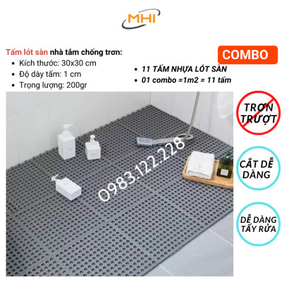 Thảm nhựa lót sàn nhà vệ sinh MHI. Vỉ nhựa lót sàn chống trơn Trải Sàn Nhà Tắm/Vệ Sinh/Nhà Bếp.