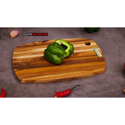 Thớt Gỗ Teak Cao Cấp - Cắt Thái, Trang Trí - 30,5x20,5x1,4cm - OV0L1 | HTX DAO PHÚC SEN