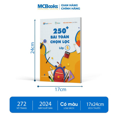 Sách - 250 Bài Toán Chọn Lọc Lớp 5 – Cùng Con Chinh Phục Môn Toán