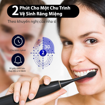 Bàn Chải Điện Lorca TA 9208TB Chải Sạch Mảng Bám, Chống Nước IPX7, Vệ Sinh An Toàn Răng Miệng, Hàng Chính Hãng Cao Cấp