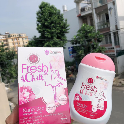 Dung dịch vệ sinh phụ nữ Nano bạc lá trầu không hỗ trợ điều trị viêm nhiễm phụ khoa Fresh&Chill chai 150ml