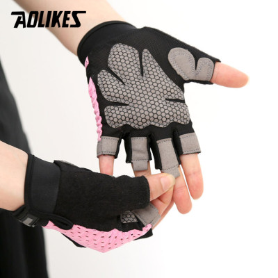 Găng tay hở ngón tập gym Nam - Nữ cao cấp Aolikes 113