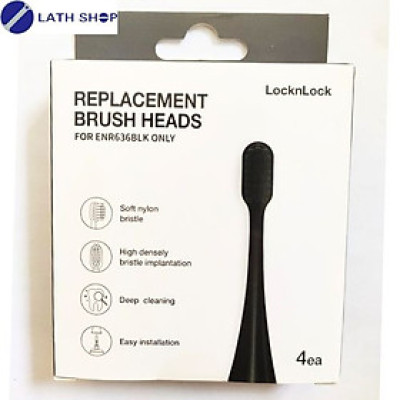 Đầu Bàn Chải Điện Thay Thế Bàn Chải LocknLock ENR636 - 4 Cái Màu Đen - Hàng Chính Hãng
