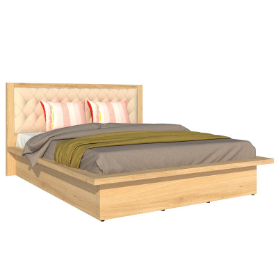 [Miễn phí lắp đặt & vận chuyển] Giường ngủ gỗ công nghiệp cao cấp bọc nệm đầu giường Ohaha - GN020