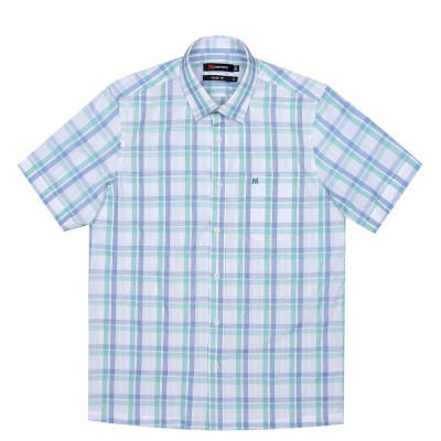 Áo sơ mi nam KHATOCO ngắn tay kẻ caro A1MN438T2-CNCR223-2411-N