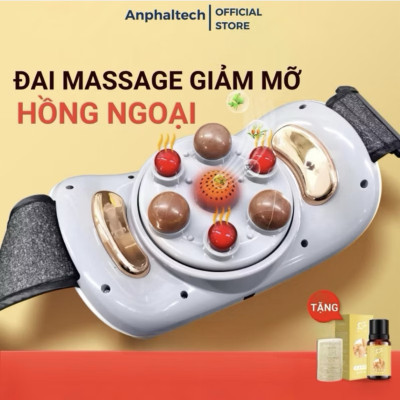 Máy Massage Bụng TQ-109, Máy tan  Mỡ Bụng, Đai Massage tan Mỡ Bụng Tích Hợp Xoay Đá Nóng Kết hợp Làm Nóng Hồng Ngoại