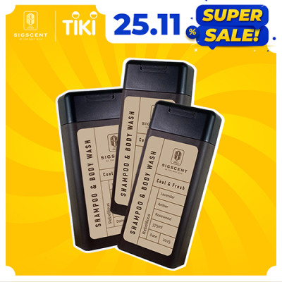 Sữa tắm dầu gội cho nam hương nước hoa 375ml Rebellious thương hiệu SIGSCENT- COMBO 3