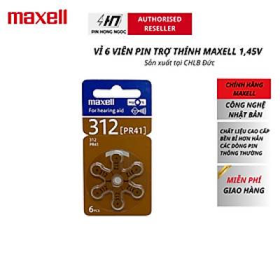 Pin máy trợ thính Maxell PR41 ( pin 312 ) / PR44 ( pin 675 ) / PR48 ( Pin 13 ) / PR536 ( Pin 10 ) 1,45V Hàng chính hãng
