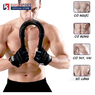 Gậy Tập Cơ Tay Lò Xo Kháng Lực KUNO SPORT, Thanh Lò Xo Power Lực Từ 20KG Đến 60KG