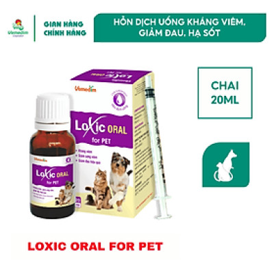 Vemedim Loxic oral for pet hỗn dịch uống kháng v.i.ê.m, giảm đau, hạ sốt, chai 20ml