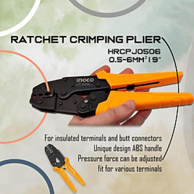 KỀM BẤM COS DÂY ĐIỆN AWG 20-10 INGCO HRCPJ0506 - HÀNG CHÍNH HÃNG