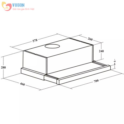 Máy Hút Mùi Eurosun 70K15E - Hàng chính hãng