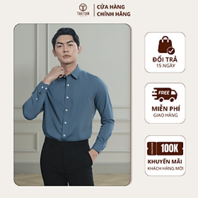 Áo sơ mi nam xanh ngọc tay dài | Lịch lãm, nam tính, Trendy - Thời trang Công Sở/Dạo phố