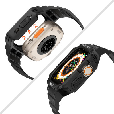 Ốp Case bảo vệ tích hợp dây đeo Resist Shock Slim cho Apple Watch Ultra / Apple Watch Ultra 2 Size 49mm - Hàng Chính Hãng