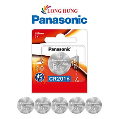 Vỉ Pin nút Panasonic 3V CR-2016/5BN (1 viên/5 viên) - Hàng chính hãng