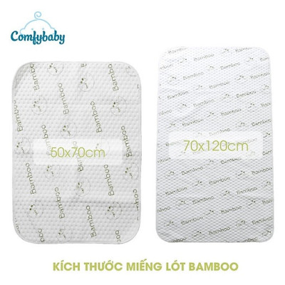 Tấm lót chống thấm thay tã cho bé 4 lớp sợi tre Bamboo Comfybaby 50*70cm, 70*120cm