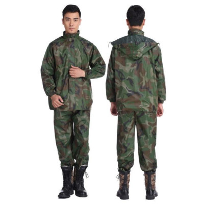 Áo mưa bộ cho nam và nữ , vải dù chống thấm nước - Bộ áo mưa  cao cấp màu rằn ri cho người lớn , kèm túi đựng sang trọng