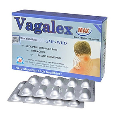 ￼Viên Vai Gáy VAGALEX  Vinaphar ( Hộp 30 viên)-Đau mỏi vai gáy, nhức mỏi chân tay, đau dây thần kinh tọa