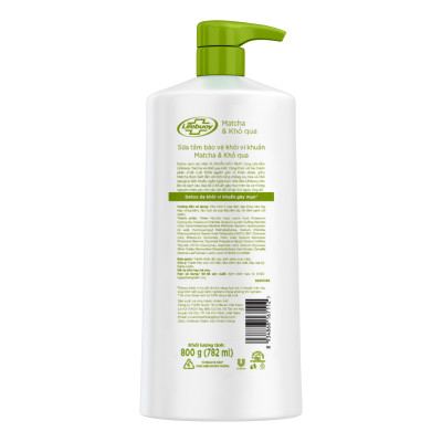 Sữa Tắm Lifebuoy 800gr Detox Và Sạch Sâu Khỏi Bụi Mịn Pm2.5 Detox 100% Từ Thiên Nhiên Diệt Khuẩn - Matcha & Khổ Qua