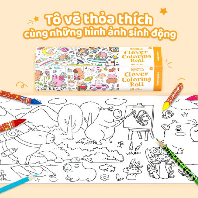 Đồ Chơi Sách Tô Màu Dạng Cuộn - Happy Capybara CLEVERHIPPO CR05