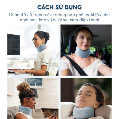 Nẹp cổ mềm chống cổ rùa EMA, đệm đỡ chống mỏi cổ vai gáy, định hình, ngừa thoái hóa đốt sống cổ