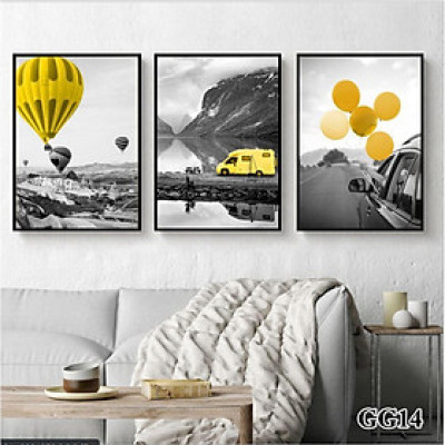 Bộ tranh treo tường phong thủy trang trí nội thất hình lá cây thiên nhiên đẹp và giá rẻ