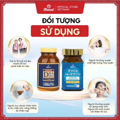 Combo Viên Uống Mamori DHA-EPA và Glycine L-theanine Giúp Tăng Cường Trí Nhớ, Cải Thiện Giấc Ngủ sâu, thư giãn