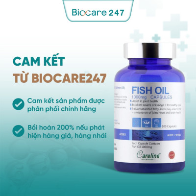 [Chính hãng] Viên dầu cá hồi Úc Careline bổ sung DHA, EPA, tăng cường não bộ, bảo vệ thị lực & tim mạch - 100 viên/hộp