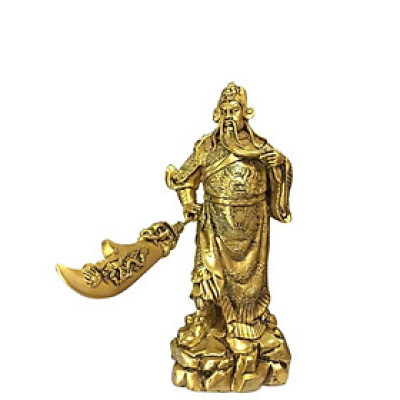 Tượng Quan công vuốt râu CTQ7 18.3 x 13.9 x 39.7cm mạ vàng hoặc màu xanh lựa chọn