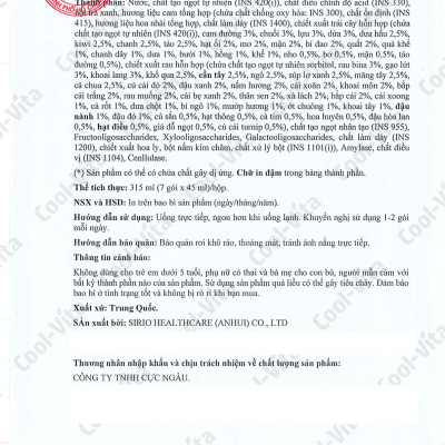 Combo 4 Hộp Nước Uống Bổ Sung Enzyme Chiết Xuất Từ Trái Cây và Rau Củ Hỗ Trợ Tiêu Hoá, Thanh Lọc Cơ Thể Coolvita - Hộp 7 Túi