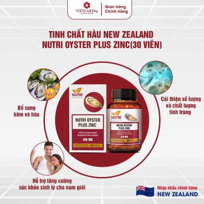 Viên Uống Tinh Chất Hàu New Zealand NUTRI OYSTER PLUS ZINC 60 Viên