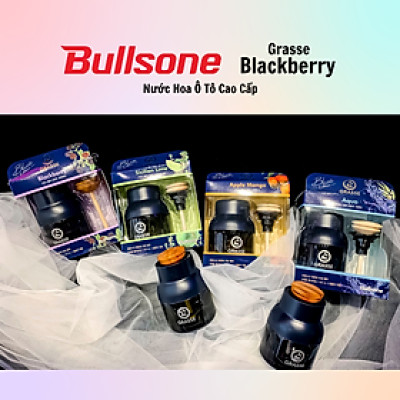 Nước Hoa Ô Tô Cao Cấp Bullsone Grasse Blue 100ml Blackberry/Aqua/Apple Mango/Sicilian Lime - Hàng Chính Hãng