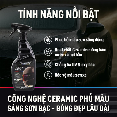 Xịt Phủ Bóng Màu Bạc Ceramic Color Wax SiO2 FORMULA 1 617724 680ml Phục Hồi Sơn Bóng Gương Chống Tia UV - Nhập Khẩu Chính Hãng