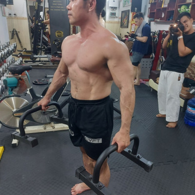 Dụng cụ hít đất, xà kép mini, dụng cụ chống đẩy, Parallettes size L (Cao 20cm) DAI NHAN, làm bằng thép, sơn tĩnh điện