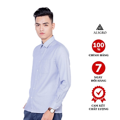 Áo Sơ Mi Nam Aligro Màu Xanh Dương ALG1009