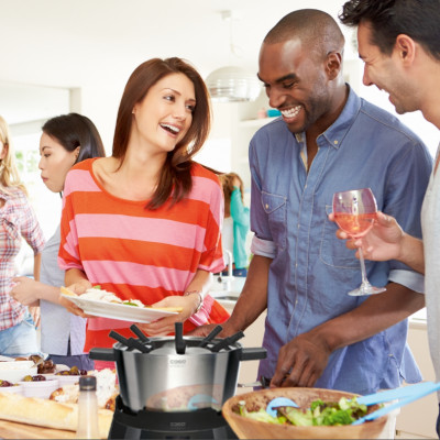 Nồi Lẩu Bếp Từ CASO Induktions-FonDue Schwarz, Phong Cách Châu Âu Đủ 8 Người Dùng, Dung Tích 2.5L, Công Suất 1000W - Hàng Nhập Khẩu Đức