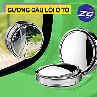 Bộ 2 Gương Cầu Lồi Ô Tô Xoay 360 Độ Có Viền Xóa Điểm Mù Hiệu Quả – Loại Tốt