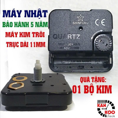 Máy đồng hồ treo tường kim trôi Nhật Bản chính hãƞg hiệu Shinfuku cốt dài 18 (trục vặn ốc 11mm)-bảo hành 5 năm