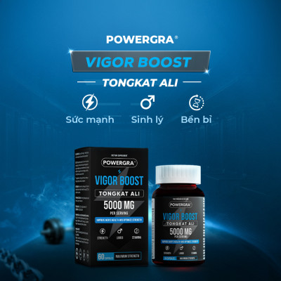 Viên uống phục hồi và tăng cường sinh lý nam giới Powergra Vigor Boost TongKat Ali - Hộp 60 viên