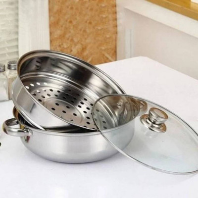 Nồi Hấp 2 Tầng Cách Thủy Đa Năng Đường Kính 28 cm - Hàng Chính Hãng