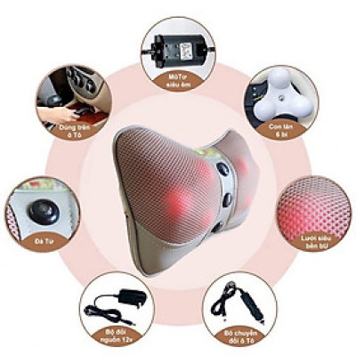 ￼CHÍNH HÃNG Gối massage 6 bi chính hãng Ayosun Hàn Quốc