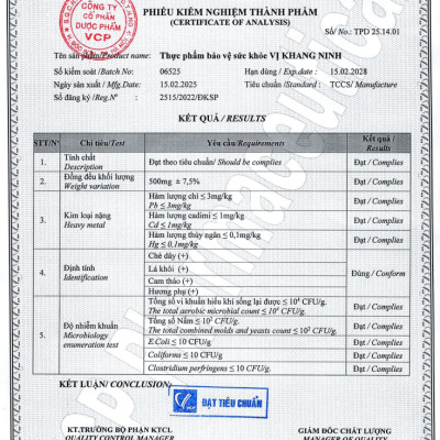 [COMBO 2 Hộp] TPBVSK Viên Uống Dạ Dày Vị Khang Ninh - Hỗ trợ giảm acid dịch vị, giúp bảo vệ niêm mạc dạ dày - Hỗ trợ giảm nguy cơ viêm loét dạ dày tá tràng - Hộp 30 viên