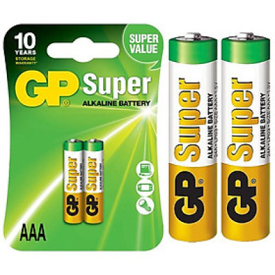 Vỉ 2 Pin Đũa GP Super Alkaline Battery AAA 1.5V - GP 24A-2U2