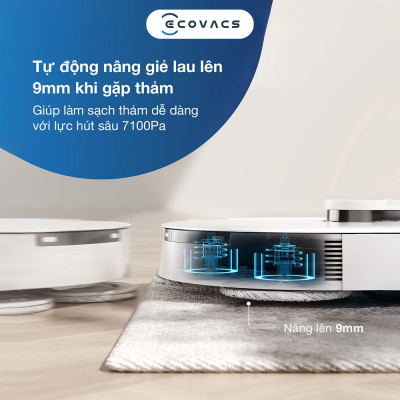 Robot Hút Bụi Lau Nhà Ecovacs T20E Omni 2024 Lực Hút 7.100 Pa, Giặt Nước Nóng - Hàng Chính Hãng